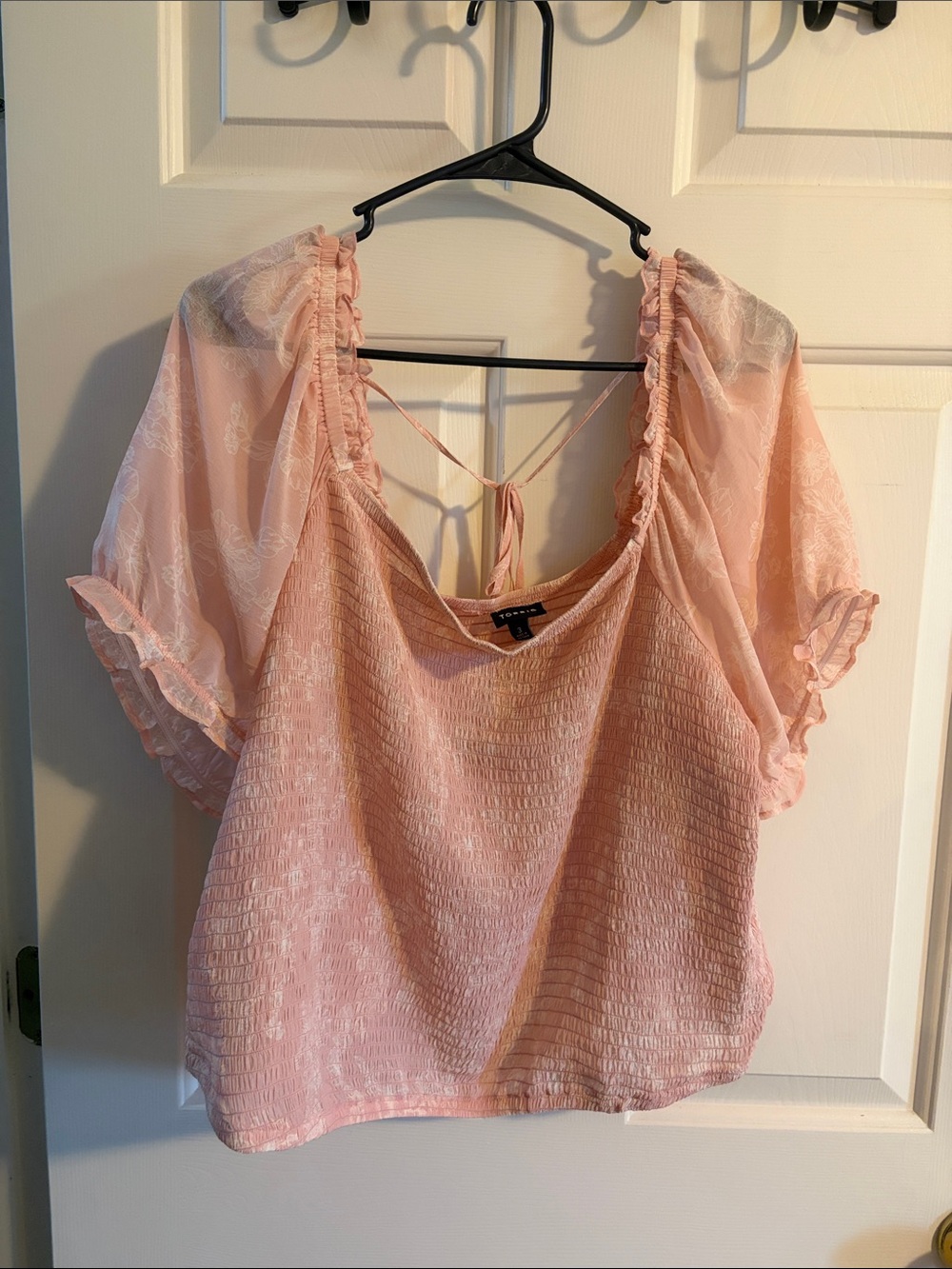 torrid Light Pink Smocked Bodice Puff-Sleeve Blouse